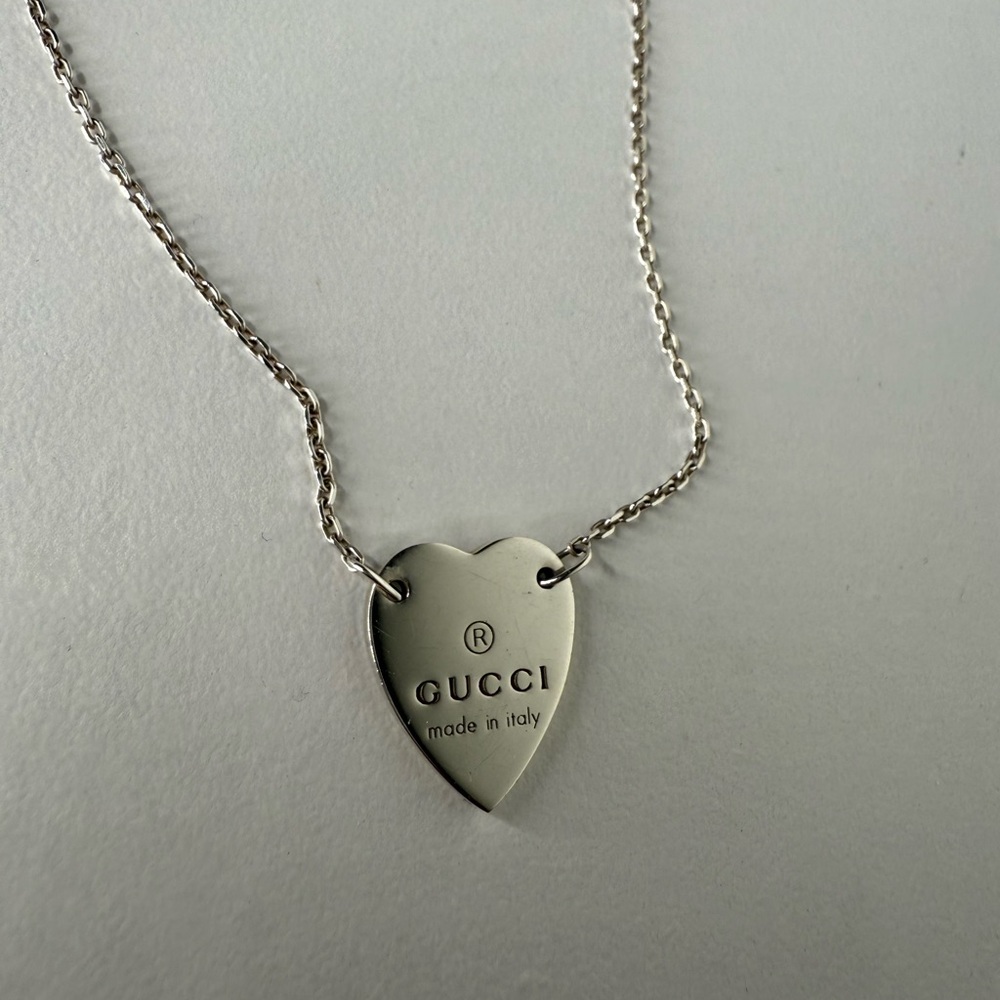 Gucci Sterling Silver Heart Necklace